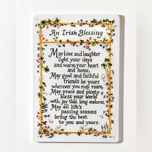 Irish Blessing Metallic Sign - Handmade